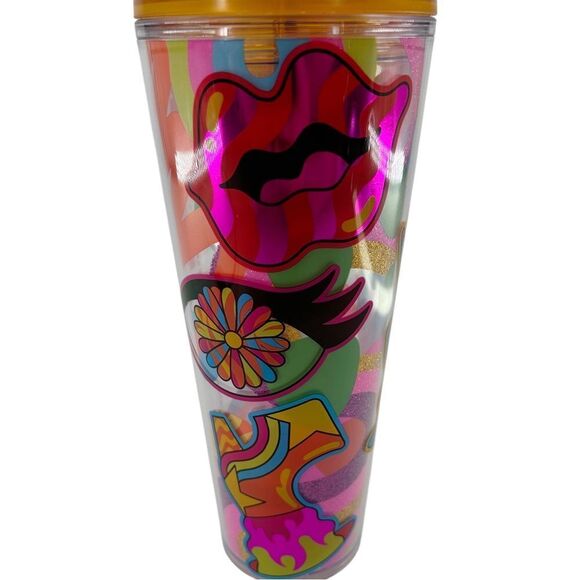 Starbucks 2023 Tim Singleton Sign Glitter Acrylic Venti Tumbler NWT 24 oz - Picture 6 of 9